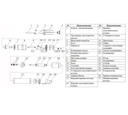 Насос скважинный винтовой Vodotok 3QGD 1.2-50-0.75