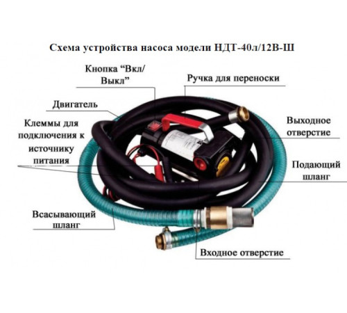Насос для ДТ и масла Vodotok НДТ-40л/12В-Ш
