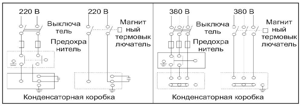 Схема электрического подключения насоса LEO ABK на 220 В и 380 В